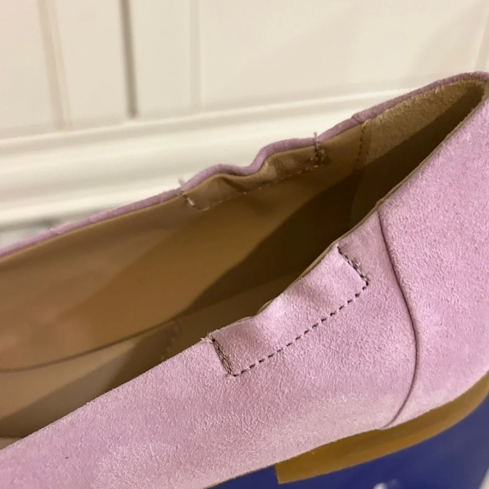 Italeau Purple/Lavender Suede Loafers 38/8